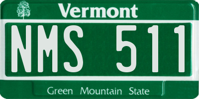 VT license plate NMS511