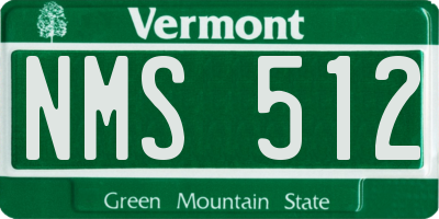 VT license plate NMS512