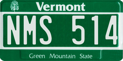 VT license plate NMS514