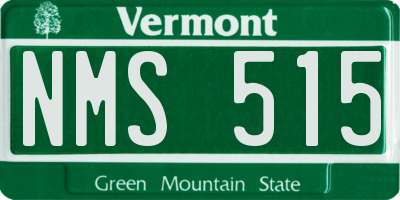 VT license plate NMS515