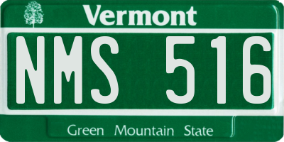 VT license plate NMS516
