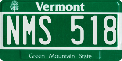 VT license plate NMS518
