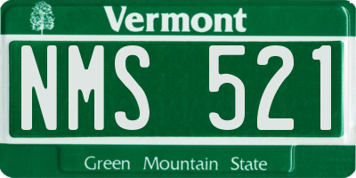 VT license plate NMS521
