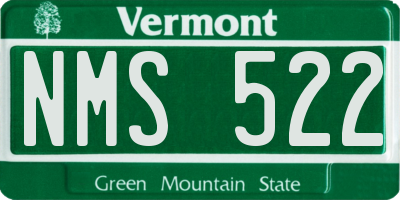 VT license plate NMS522