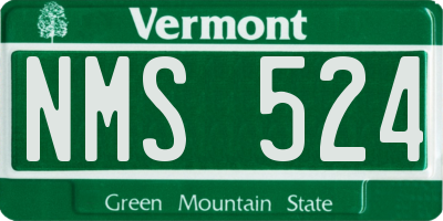 VT license plate NMS524