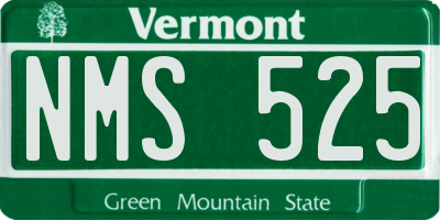 VT license plate NMS525