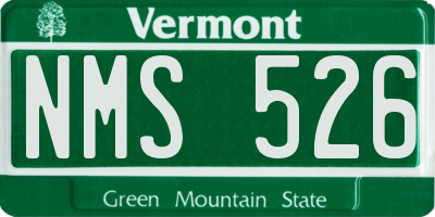 VT license plate NMS526