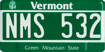 VT license plate NMS532