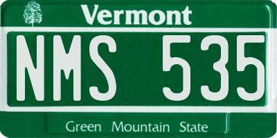 VT license plate NMS535