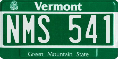 VT license plate NMS541