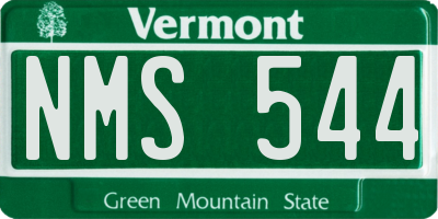 VT license plate NMS544