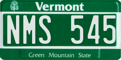 VT license plate NMS545