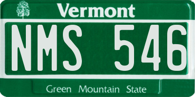 VT license plate NMS546