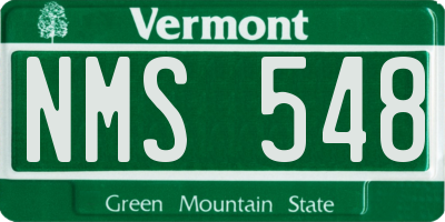VT license plate NMS548