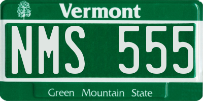 VT license plate NMS555