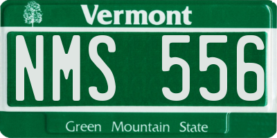 VT license plate NMS556