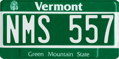 VT license plate NMS557