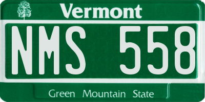 VT license plate NMS558