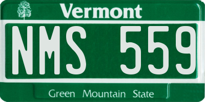 VT license plate NMS559