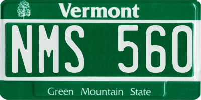 VT license plate NMS560