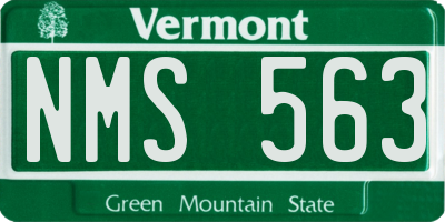 VT license plate NMS563