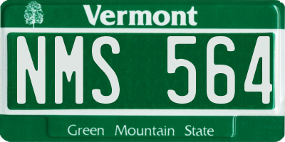 VT license plate NMS564