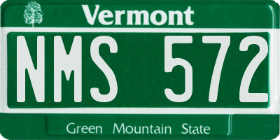VT license plate NMS572