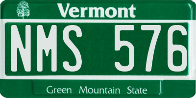 VT license plate NMS576