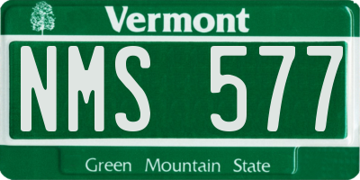 VT license plate NMS577