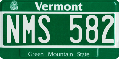 VT license plate NMS582
