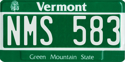 VT license plate NMS583