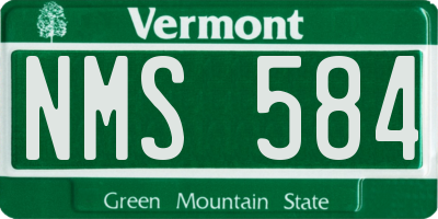 VT license plate NMS584
