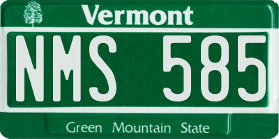 VT license plate NMS585