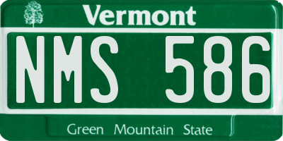 VT license plate NMS586