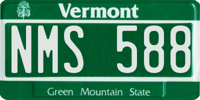 VT license plate NMS588