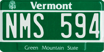 VT license plate NMS594