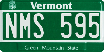 VT license plate NMS595