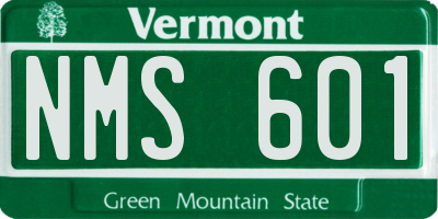 VT license plate NMS601