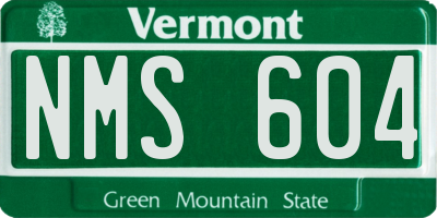 VT license plate NMS604