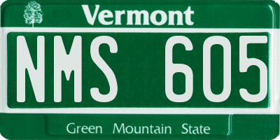 VT license plate NMS605