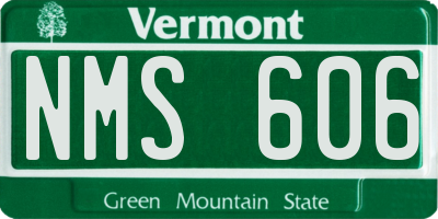 VT license plate NMS606