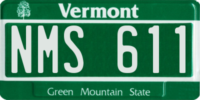 VT license plate NMS611
