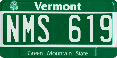 VT license plate NMS619