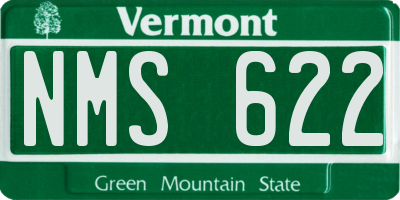 VT license plate NMS622
