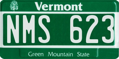 VT license plate NMS623