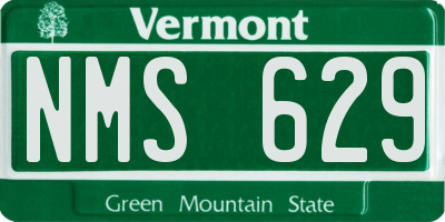 VT license plate NMS629
