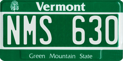 VT license plate NMS630