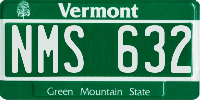 VT license plate NMS632