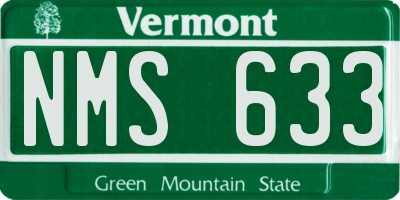 VT license plate NMS633