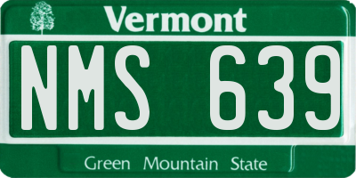 VT license plate NMS639
